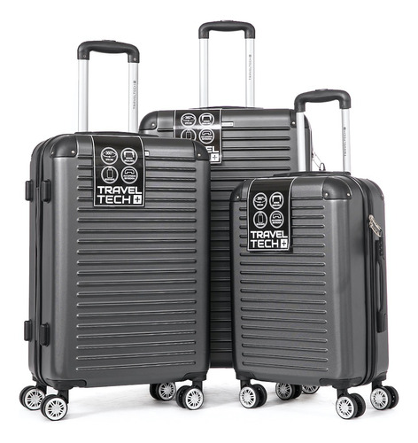 Set Valijas Travel Tech X3 Rígidas Super Livianas 8 Ruedas