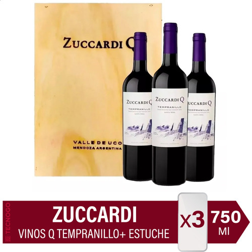 Vino Zuccardi Q Tempranillo X3 Unid + Estuche - 01bebidas