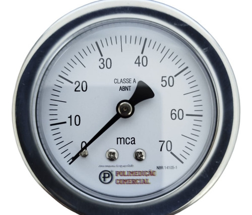 Manometro Cx Inox Int.e Rosca Latao C/flange 0/70mca R.1/4