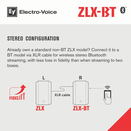 Monitor de palco Electro-Voice ZLX-15BT com bluetooth black 100V/240V