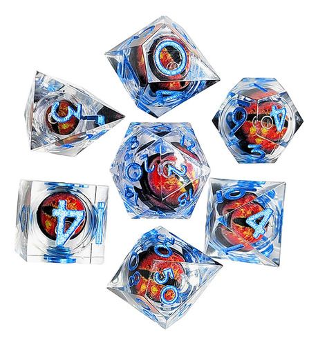 Juego De 7 Piezas De Dados De Ojo De Dragón Estilo B