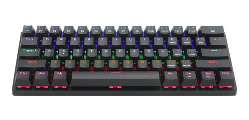 Imagen 2 de 4 de Teclado gamer T-Dagger Arena T-TGK321 QWERTY T-Dagger Brown inglés US color negro con luz rainbow