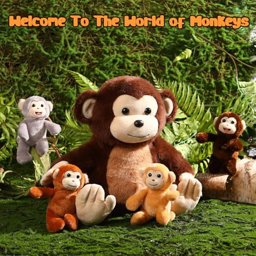 Conjunto De 5 Juguetes De Peluche De Mono Aoriher: 1 Muñeco
