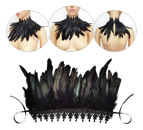 2 Gargantilla De Plumas Góticas, Capa Para El Hombro, Chal