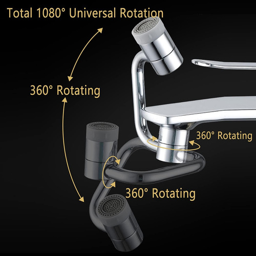 Extensor De Grifo Universal Con Rotación De 1080°, Aireador