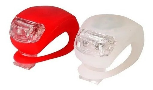 Set Luz Led Bicicleta Silicona Impermeable C/r C/b