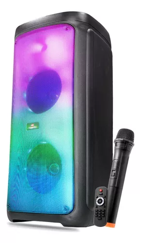Altavoz Bluetooth grande y potente de 80 W Rms, micrófono LED, color negro,  110 V/220 V