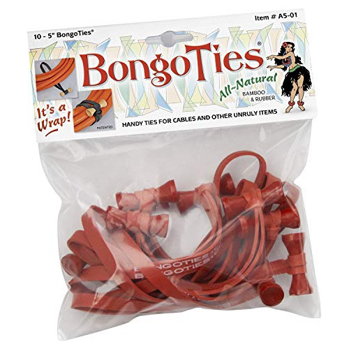 Bongo Ties De Color Rojo, Paquete De 10, Ataduras Útil...