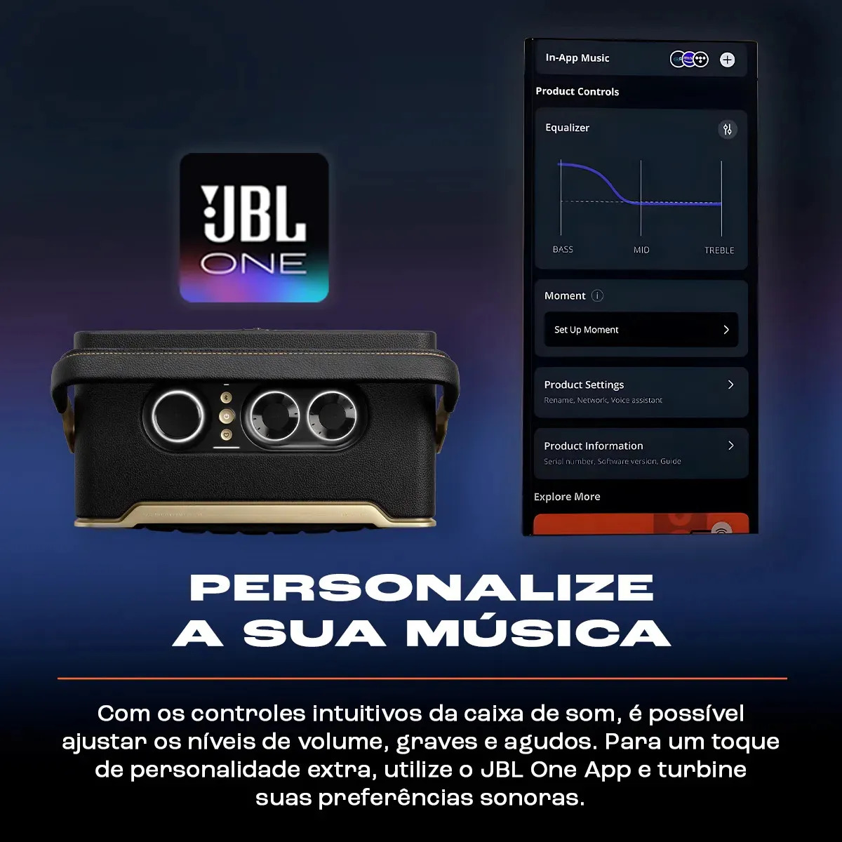 Caixa De Som Bluetooth E Wi-fi Authentics 300 Jbl - Preta