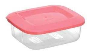 Pote Hermético Quadrado 335 Ml Com Tampa Caixa Com 12 Pcs