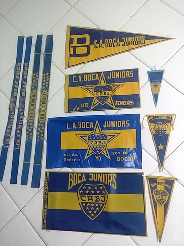 Gran Lote Banderin Banderas Y Vinchas Boca Juniors Antiguo