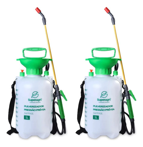 Kit 2 Pulverizadores Superagri Sappa5l - Manual 5 Litros 