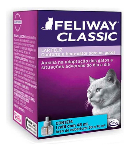Feliway Classic Difusor Elétrico + Refil Com 48ml Para Gatos
