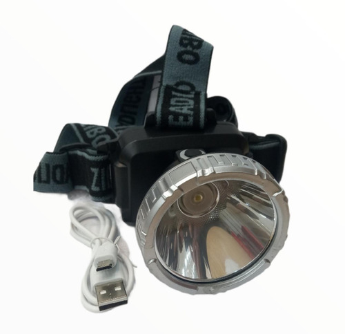 Imagen 2 de 11 de Linterna Minero Vincha De Cabeza Led Recargable Usb 5 Watts