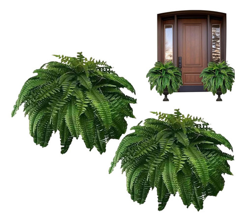 Plantas Artificiales Helecho Boston Hierba Decorativa 2 Unid