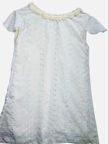 Vestido Ni a Broderie Color Celeste Talle 4 Y 6 A os