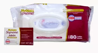 Jabon 80gr + Toallas Humedas Huggies Supreme 80 Toallitas