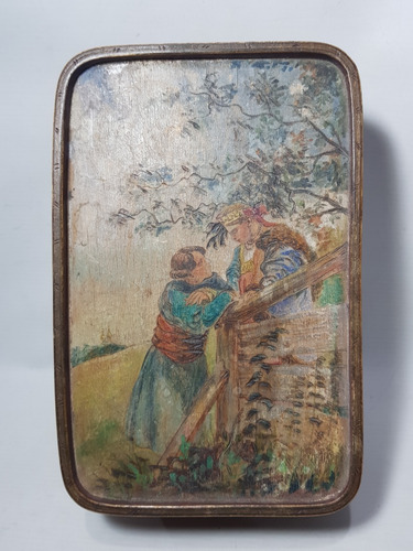 Imagen 8 de 8 de Antigua Caja Bombones Romántica Art Nouveau Madera Mag 58678