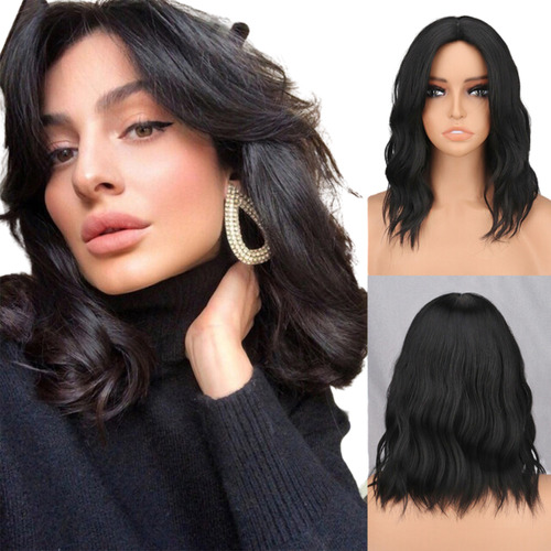 Peruca C/ Semi Lace Wig Organica Ondulada Aspecto Natural Tonalidade Castanho