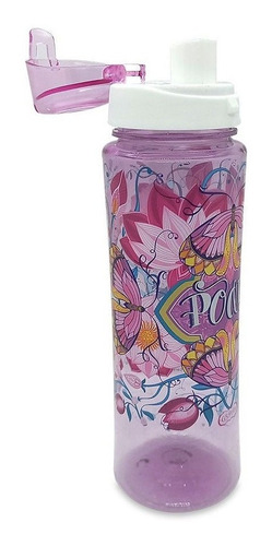 Botella Deportiva Con Pico 750ml Frases Car Pintos Color Rosa