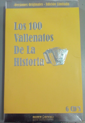 Kit De 6 Cds Originales: Los 100 Vallenatos De La Historia. (Usado)