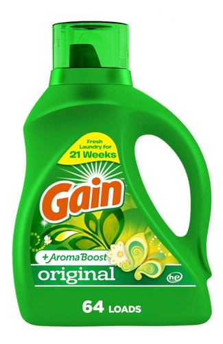 Detergente Liquido Gain Original 64 Lavados 2,72 Litros