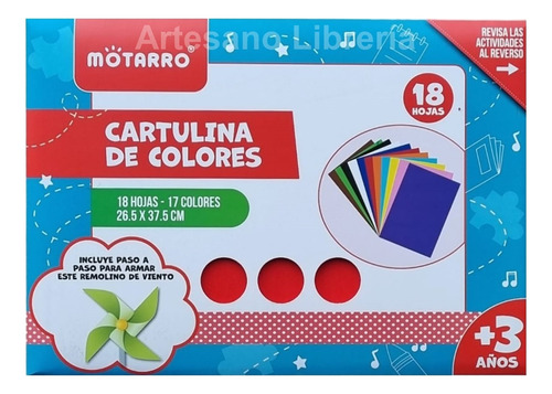 Carpeta Cartulina 18 Pliegos 17 Colores Vivos