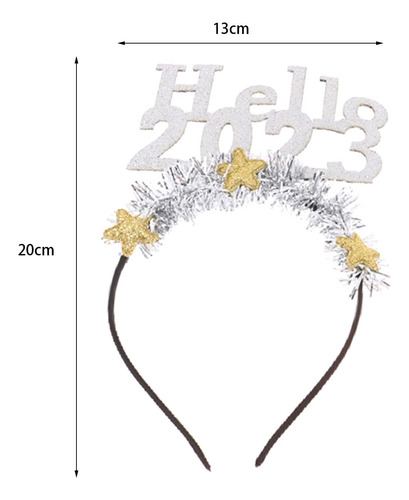 Glitter Hello 2023 Diadema Fiesta Accesorio Para El Argén