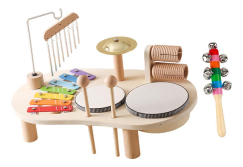 Juego De Batería De Xilófono De Madera Para Percusión,