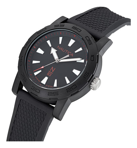 Nautica N83 Reloj Con Correa De Fibra De Pu De Trigo Negro N