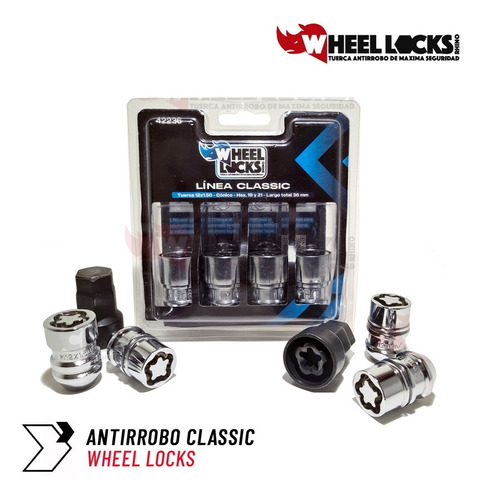 Imagen 2 de 5 de Bulones Tuercas Seguridad Antirrobo Aveo Tracker Cruze S10