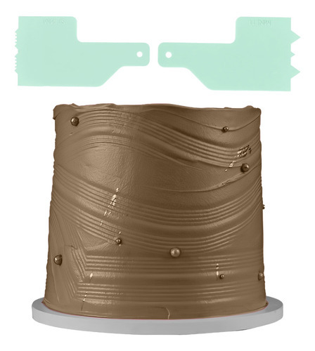 Carimbo 2 Mini Espátula Decorativa Mod. 6 P/ Decoração Torta Cor Verde Tiffany Mini Espátula Decorativa Modelo 6