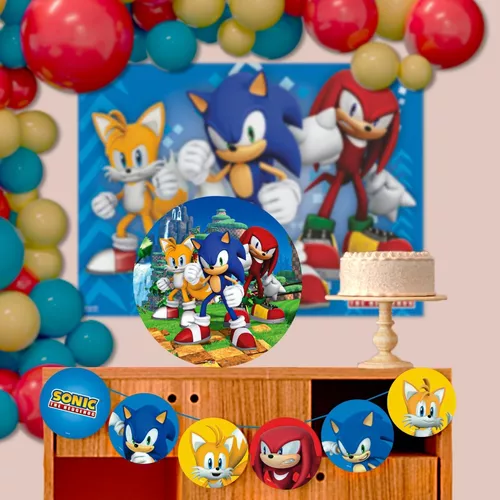 Enfeite Decorativo Grande de Mesa Festa Sonic 28x28cm - Ref 357010 Piffer -  CCS Decorações