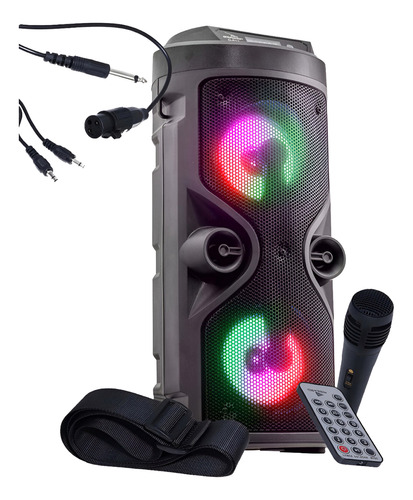 Caixa Torre Som Bluetooth Mp3 P2 Usb Sd Pendrive + Microfone