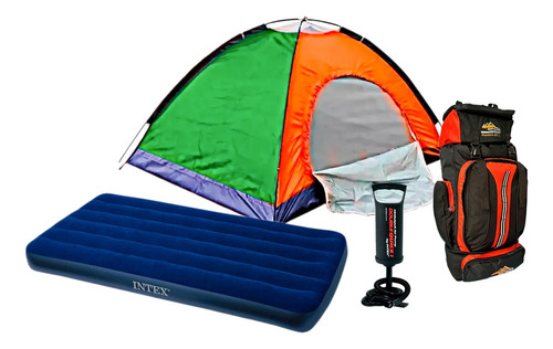 Combo Carpa Camping 4 Per + Colchon+ Bomba +morral Env Inmed