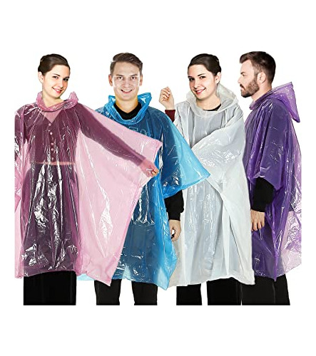 Mr. Pen- Poncho De Lluvia Desechable, Paquete De 4, Ponchos 