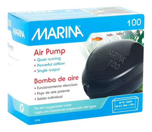 Imagen 1 de 5 de Aireador Marina 100 1 Salida Peceras Silencioso Hasta 150 L