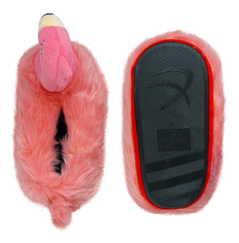 Imagem 5 de 7 de Pantufa 3d Flamingo Solado Borracha Tamanho 37 A 39 - Ricsen