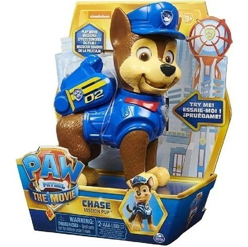 Paw Patrol Figura Chase Interactivo Mission Pup Con Sonido
