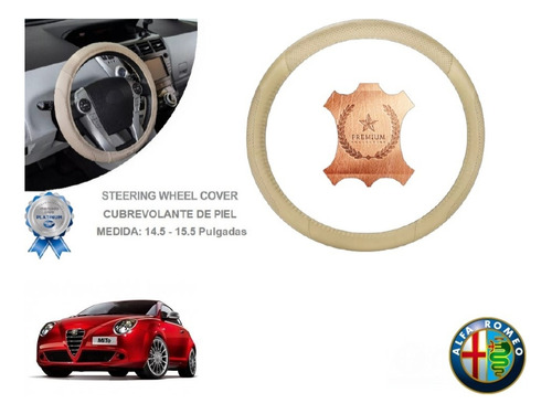 Funda Cubrevolante Beige Piel Alfa Romeo Mito 2015
