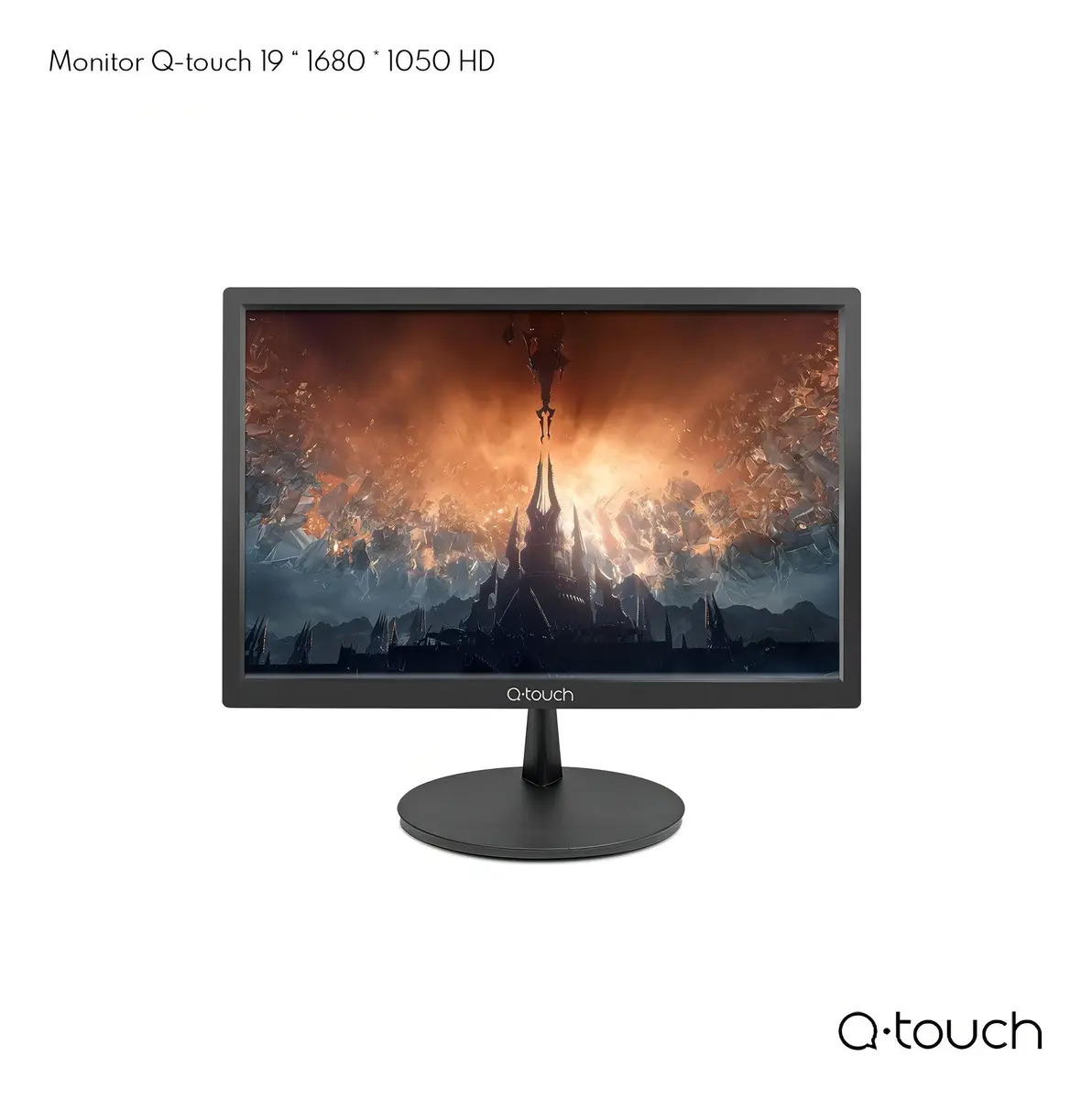 Monitor Q-Touch 19" LED HD 1440x900 75Hz Negro QT-1900 Computador HDMI