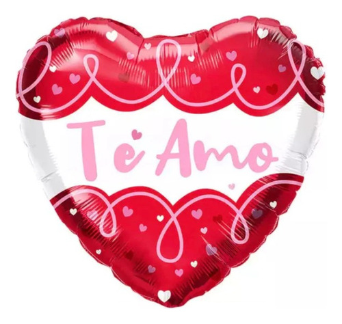 Pack X 10 Globos Te Amo Corazon Con Mini Corazones  18 PuLG