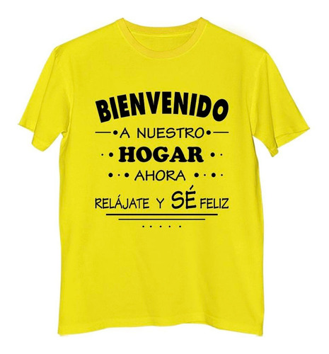 Remera Niño Color Frase Bienvenido A Nuestro Hogar