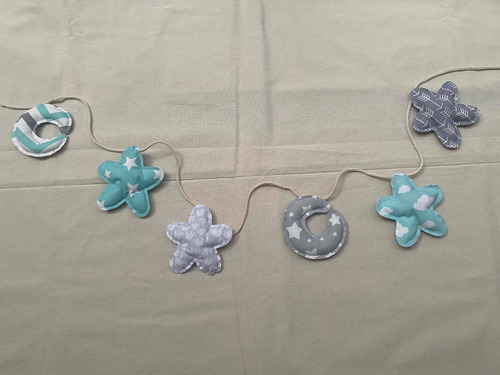 Guirnaldas Con Estrellas ,lunas O Figuras En Tela Rellenas