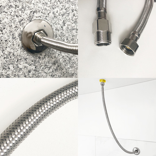 6 Mangueira Engate Flexivel 80cm Inox Trançado 1/2 Kit 6 Un