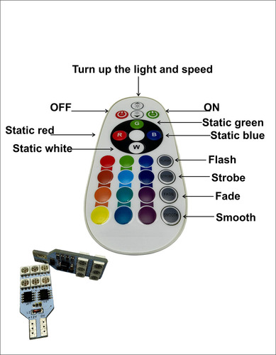 Kit De Focos Led Lamp Colores 12 Rgb T10