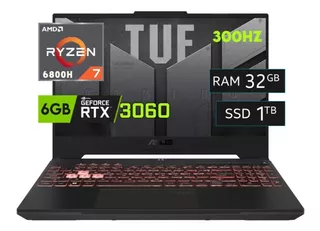 Asus Tuf A15 Ryzen 7 6800h 32gb 1tb Ssd Rtx3060 15.6' 300hz