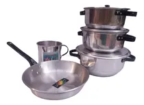Comprar Cacerolas Aluminio Set Integral 3 Cacerolas + Sarten Y Jarro