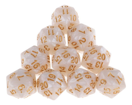 10pcs Dados De Veinte D20 Compatible Con Dnd Rpg Party Games