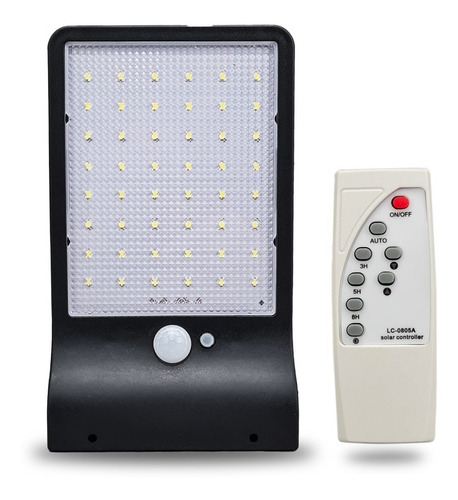 Foco Led Potente Solar 48w Con Sensor Fotocelula Y Control